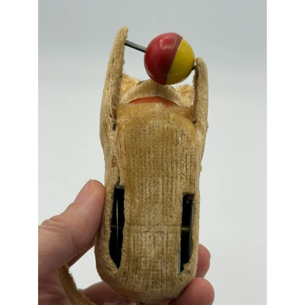 Vintage Wind Up Mouse Toy Plush Clockwork Mouse With Rolling Ball Japan